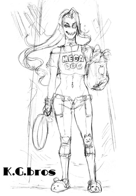 ◎落書き
そして、その新刊制作前にドハマリして
描いていたのがコレ。
『アンダーテール』のアンダインさん。 