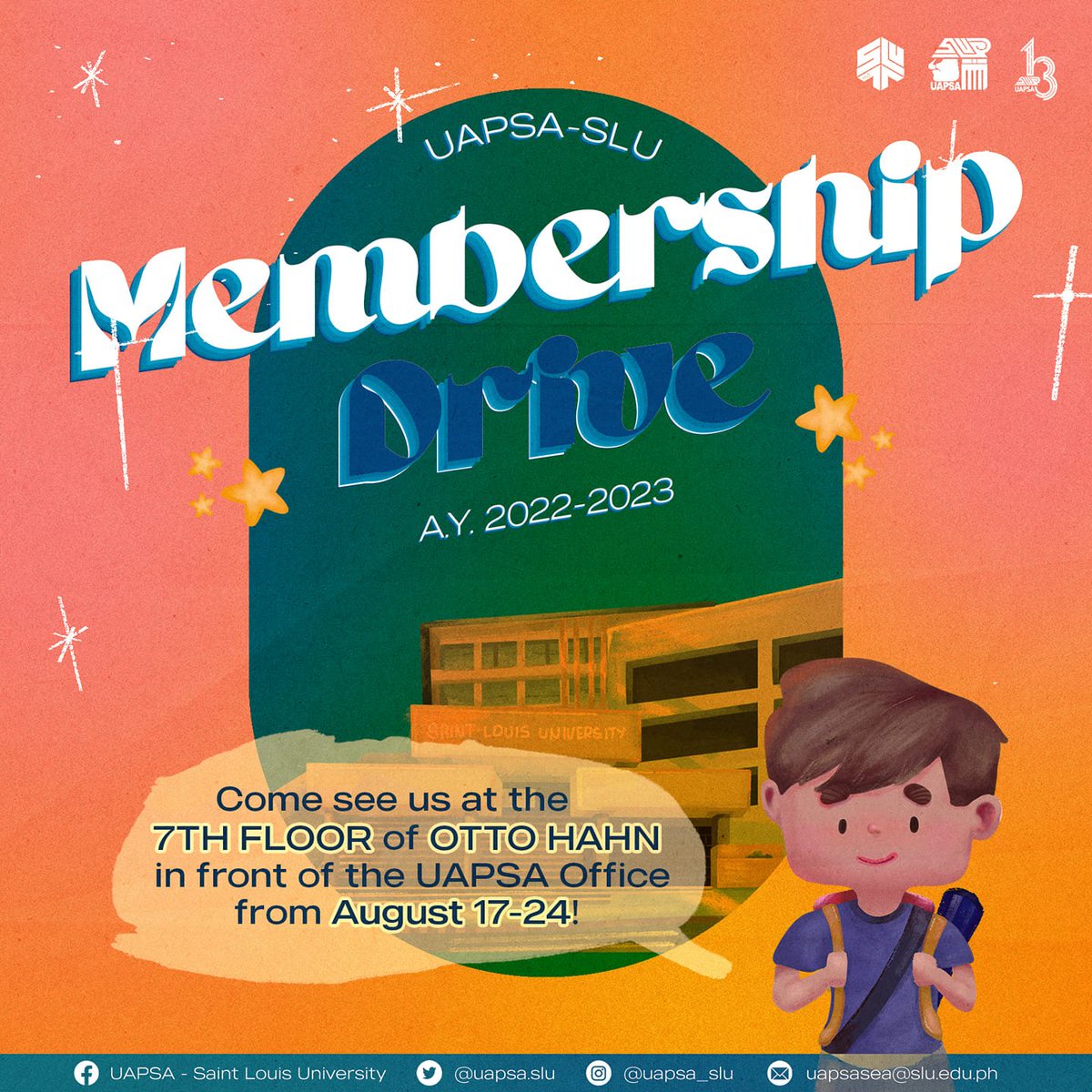 UAPSA_SLU's tweet photo. Arkibigans! A new school year begins and so does UAPSA-SLU's Membership Drive!

#UAPSASLUyear13
#UAPSASLUMembershipDrive
#UAPSASLUfresheesh https://t.co/GqKEnpMjAd