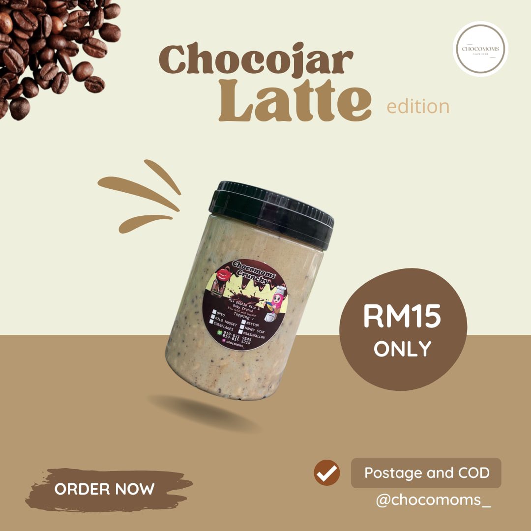 Chocomoms_'s tweet photo. NEW FLAVOUR IS HERE!! 
Try out our new latte chocojar! 😍
A new flavour that will make you addicted 🤤
Don’t forget to grab yours now❗️ https://t.co/1PtiyVEB0T