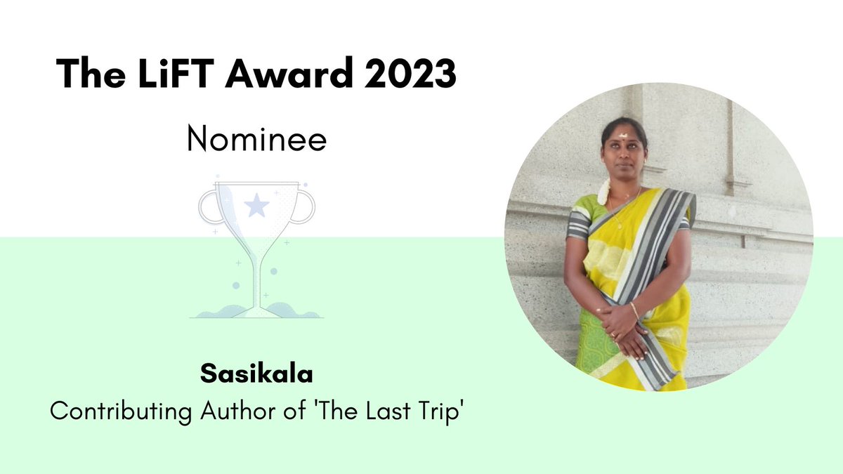 liftmagazine_'s tweet photo. "The LiFT Award 2023"
Meet the Nominee: Sasikala (@sasiselva12)
Book Name: The Last Trip

Like, Share &amp; Comment to make her win!❤️

#LiFTAward2023 #LiFTMagazine #BookAwards #Sasikala https://t.co/e8PBYuh084