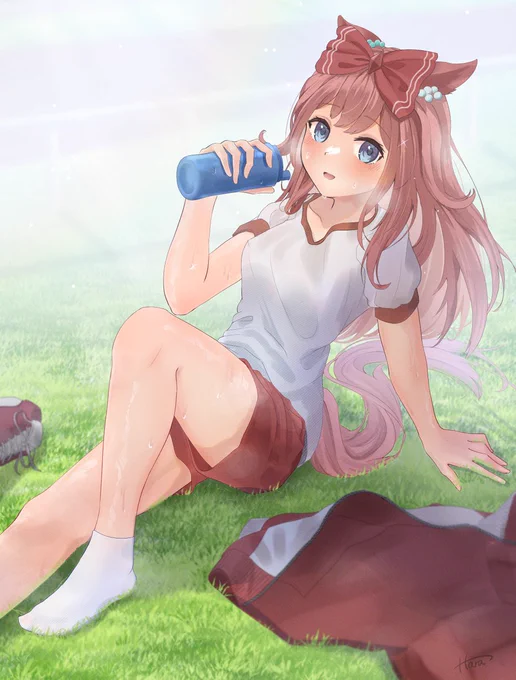 水分補給中!#ウマ娘 #アグネスデジタル #夏休みはフォロワーさんが増える 