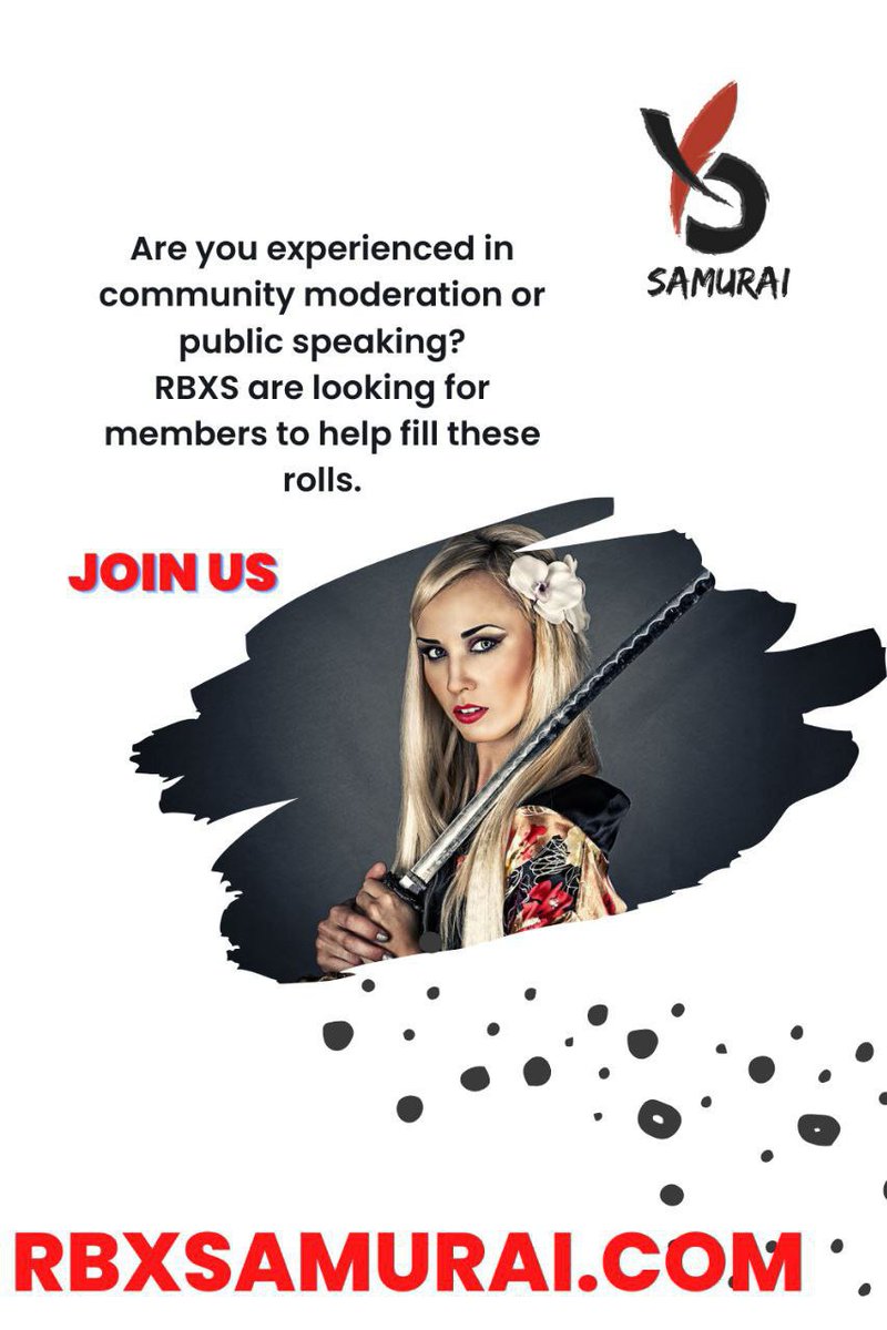 Itoro_Rbxs's tweet photo. Seen a public speaker or a community moderator? Reach out to us now.

https://t.co/hkjP4Xmyms

#RBXS #RBXSamurai #DEFI #NFTs #RBXSToken https://t.co/1dln4qv69T