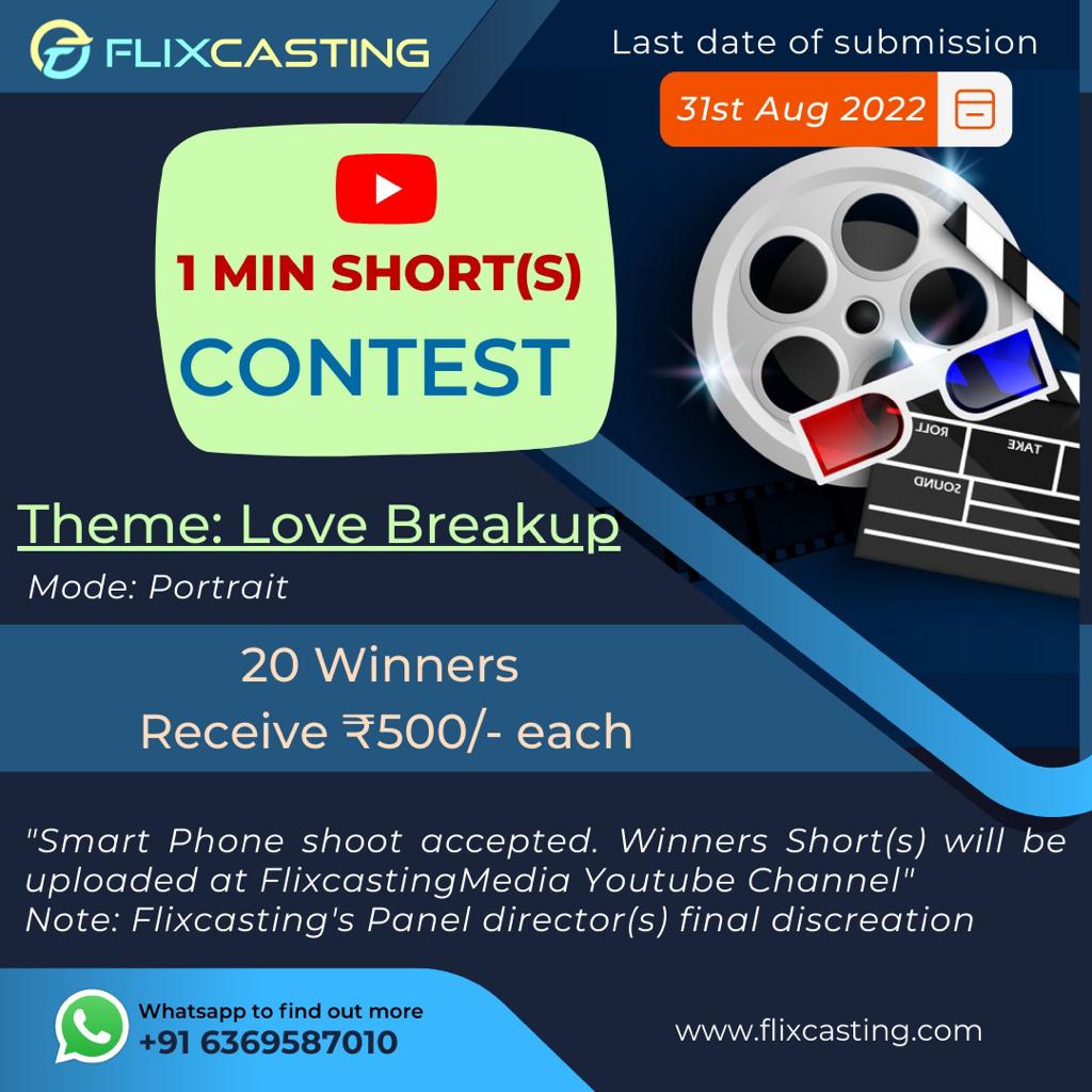 Flixcasting's tweet photo. New 1 Minute Shorts Contest
Use This Opportunity...
#flixcasting #Contest #ContestAlert #shorts https://t.co/KOKmIO0DXT