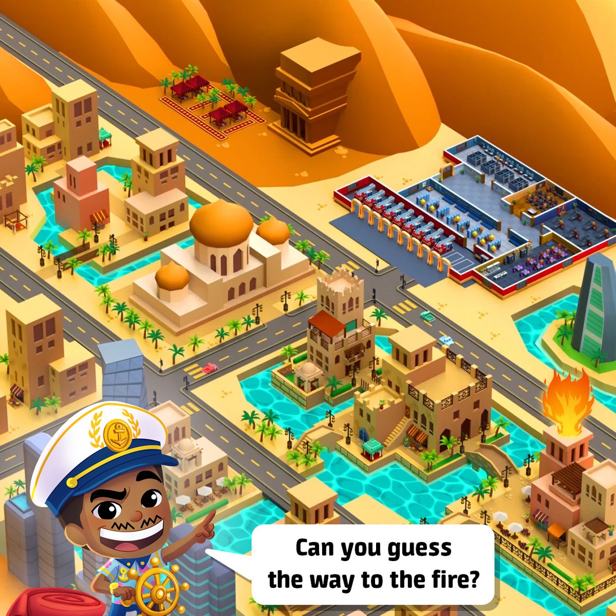 IdleFirefighter's tweet photo. 😱 Boss, there's a fire happening downtown! 🔥 Can you show us the best way to it from the station? I'm sure we'll be rewarded for our quick arrival! 🚒

#IdleMinerTycoon #Fire #Downtown #WhichWay #IdleGames https://t.co/3nSww593hv