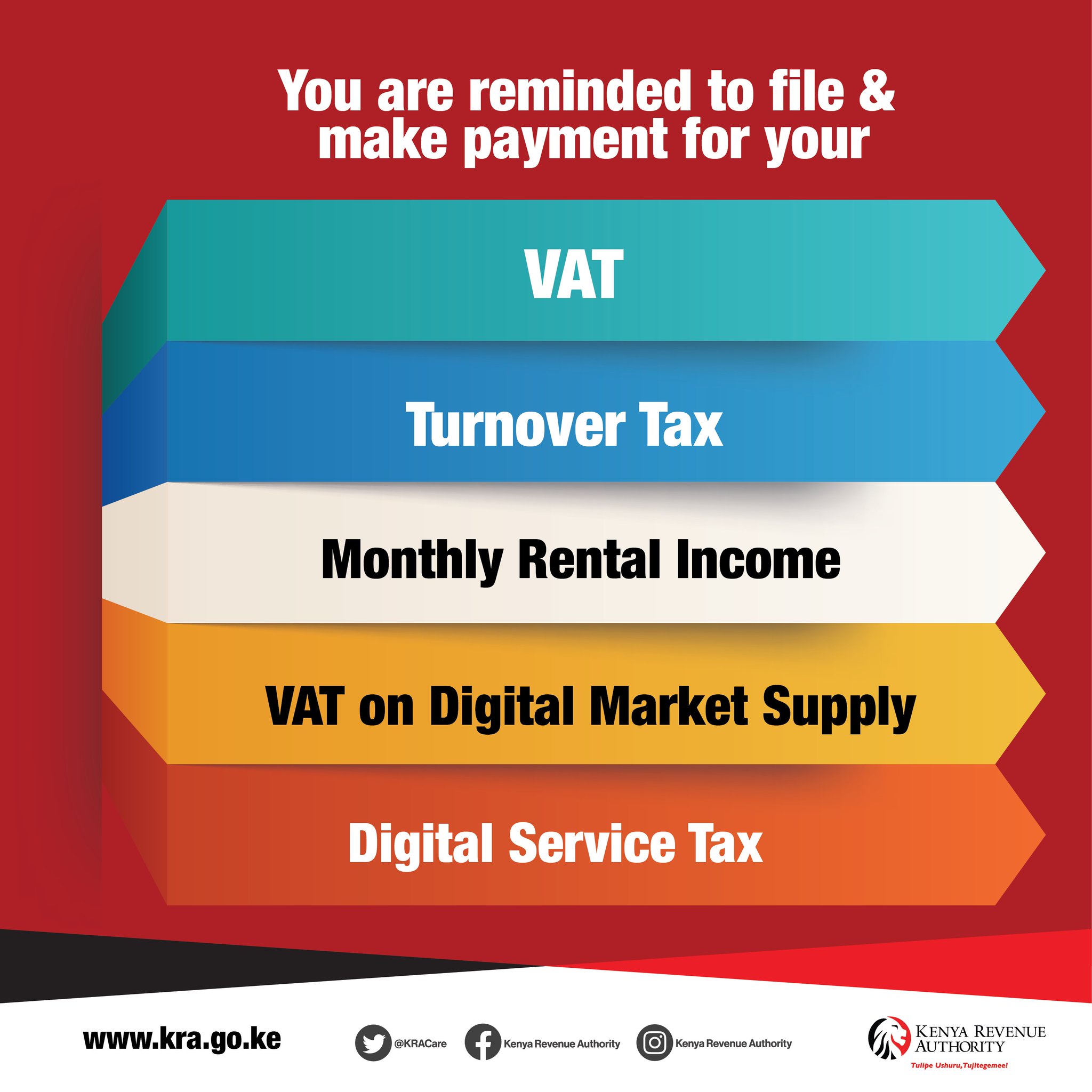 KRA Care on Twitter "Today is the deadline to file and pay your VAT