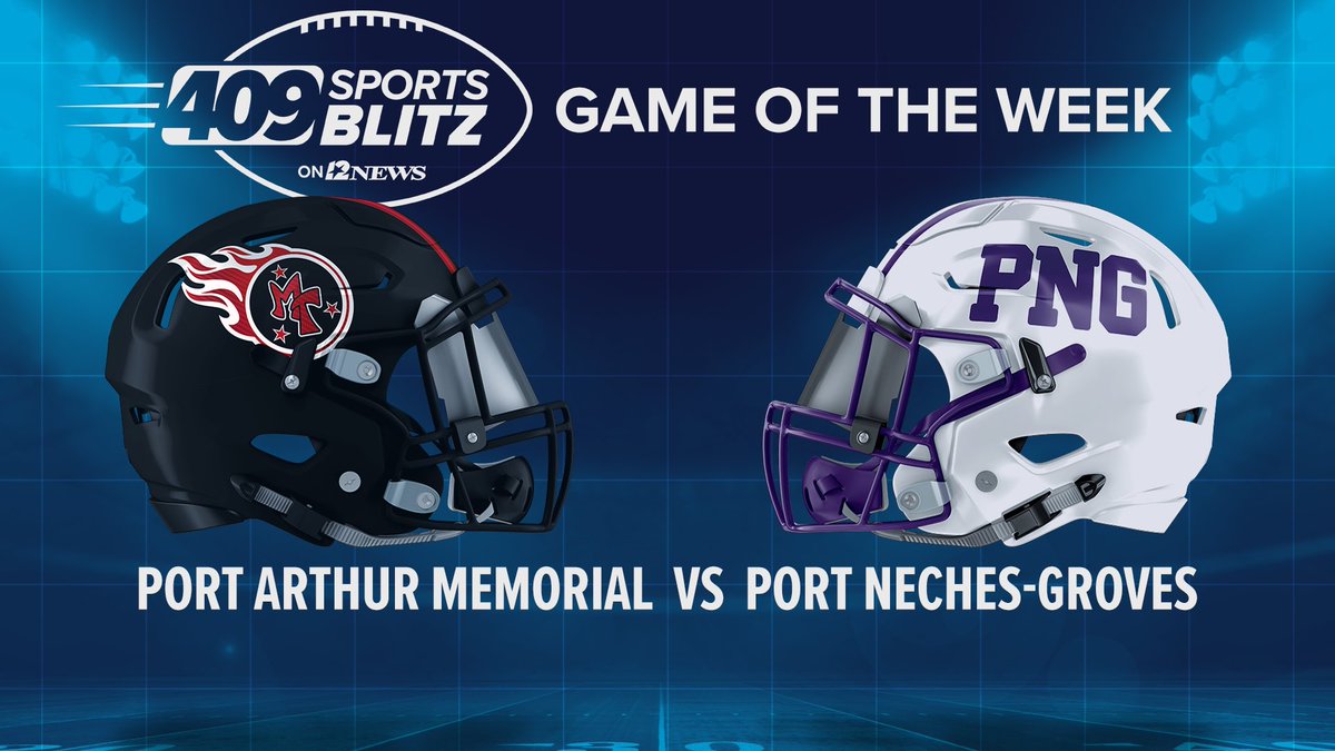 409Sports Blitz Game of The Week
Week 1
Port Arthur Memorial Titans (0-0) at
Port Neches-Groves Indians (0-0)
Friday 7:00 pm, Indian Stadium 

Series: Memorial leads 2–1
Last Meeting: 2020, Memorial 38-32 (OT)
Last PNG win: 2017, 44-36
#409Sports #txhsfb