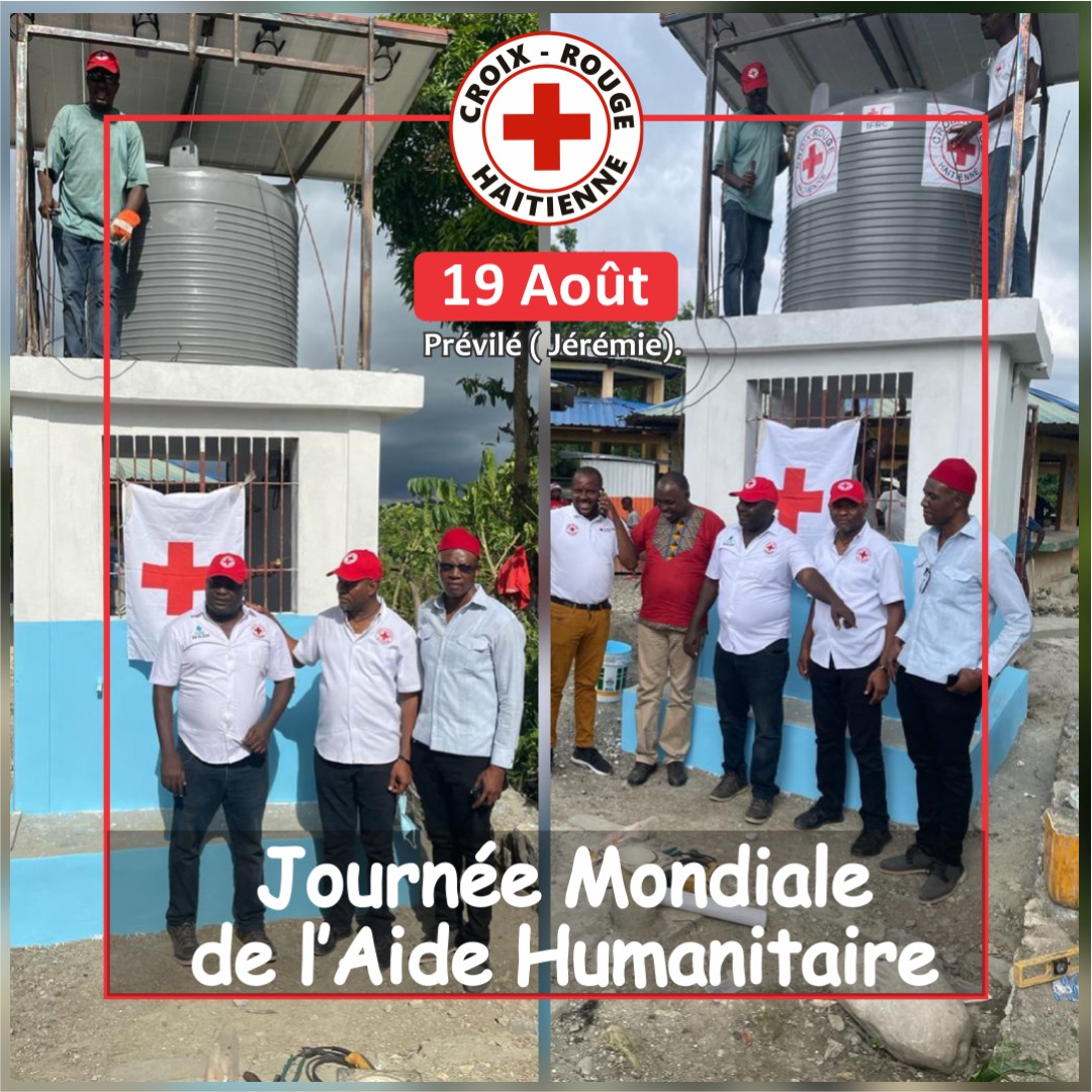 JeanGuiteau's tweet photo. Journée Mondiale de l'Aide Humanitaire: focus sur les actions @KwaWouj en réponse au séisme du 14-08-2021 au Grand Sud. À Prévilé, le Dir. Exéc.a évalué les travaux du 5è.forage à énergie solaire qui fournira de l'eau potable. Merci @IFRC , @RepWgilly &amp; ami(e)s de Caroline du Sud https://t.co/Y0VNQKDWX1