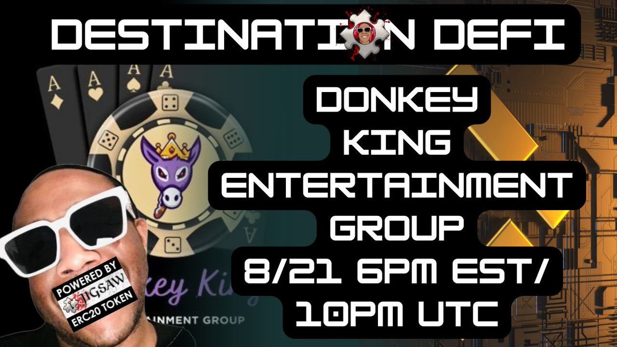 DonkeyKingEG's tweet photo. Hello #DonkNation! Our CEO will be joining @DarrenROfficial for an AMA on his YouTube channel, Destination DeFi, this Sunday!
Mark your calendars for 6/21 at 6pm EST/10pm UTC.
Make sure you like and subscribe too.
https://t.co/4XpGCzhelp
#BSCGems #BSC #NFT $DST https://t.co/TWRhGGvLBw