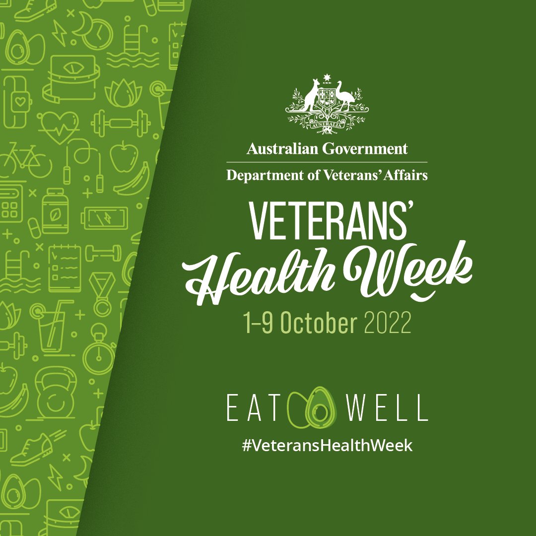DVAAus's tweet photo. #VeteransHealthWeek is happening 1-9 October and focuses on the theme 'Eat Well'.
Ex-service and community organisations can apply for $720 in funding to help host an event.
Visit: https://t.co/k0u97mqdhq https://t.co/UJq5eR1wBB