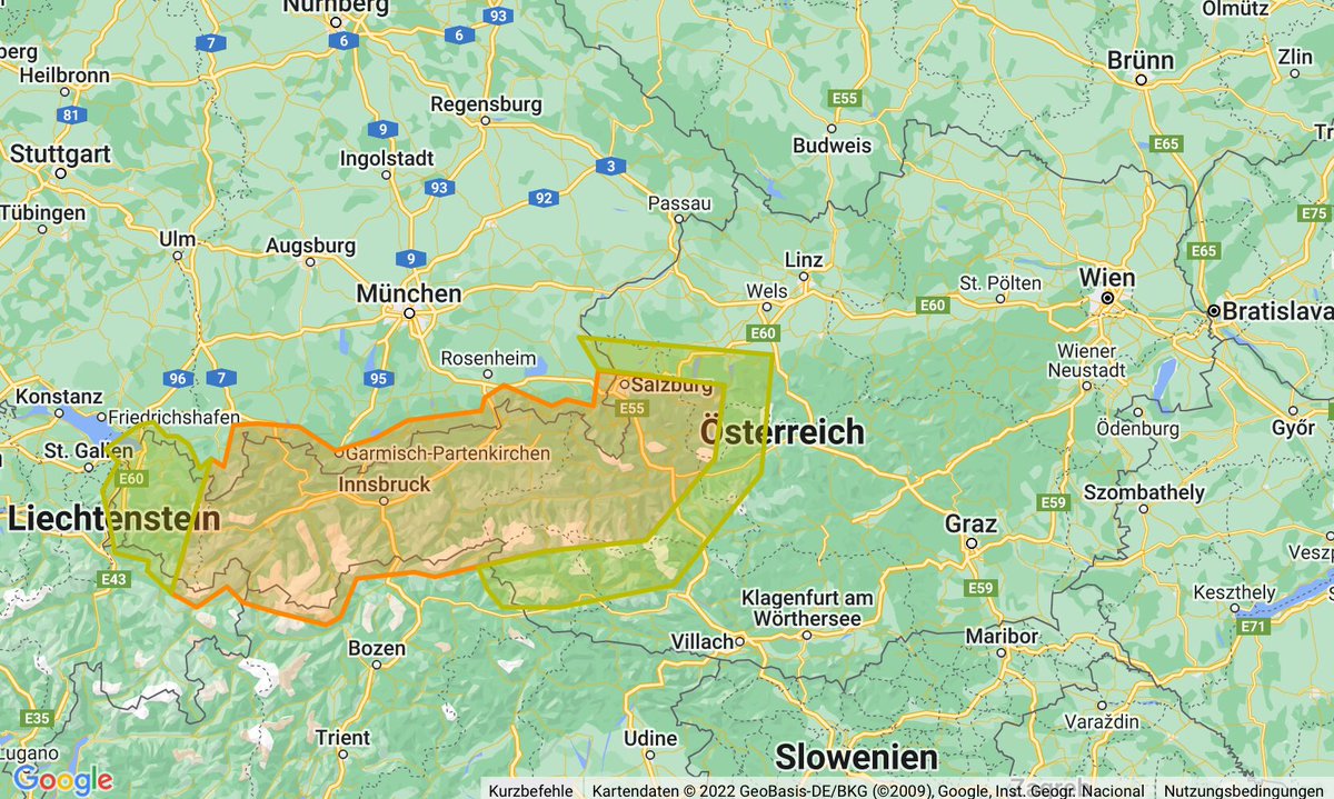 Verlängerung der Regenwarnung - Hauptgebiete Tirol und Salzburg