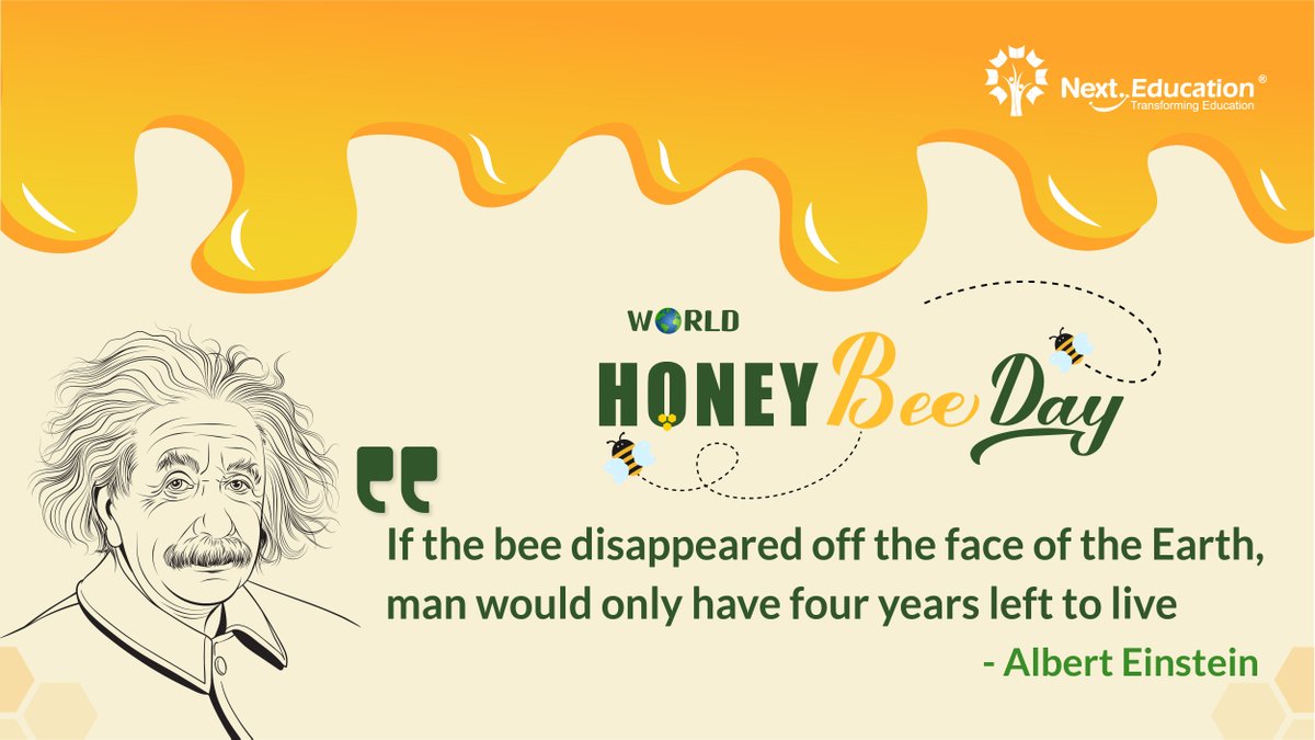 A tiny honey bee can save your life! Pay attention to Albert Einstein and you will know why. The World Honey Bee Day urges human action toward preventing the extinction of honey bees to save human life.

#honeybee #bees #alberteinstein #honey #savelife #worldhoneybeeday https://t.co/LN0MbnEZFM