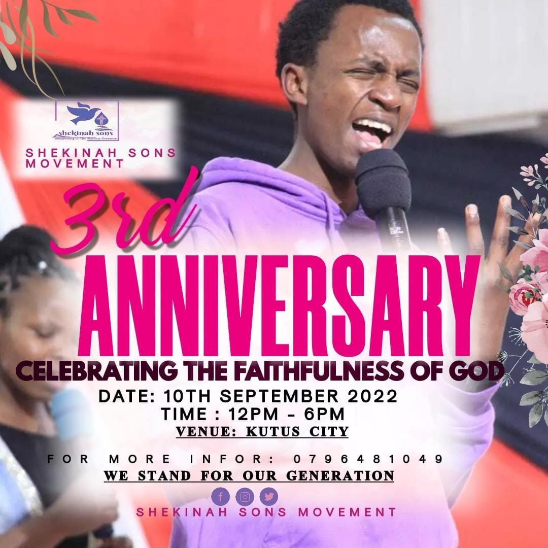 shekinahsons's tweet photo. He so Loved the World that He sent you and I out to be His witnesses to the World
Join us On 10TH SEPT 2022 As We celebrate God's Faithfulness in His Ministry💥
💥IT'S SHEKINAH@3🔥
Carry 3 people Along,Let's All Experience the Blessing
#SHEKINAHSONS@3❤️
#MONTH_OF_LIBERTY💃🏻 https://t.co/Zb5j1geQD5