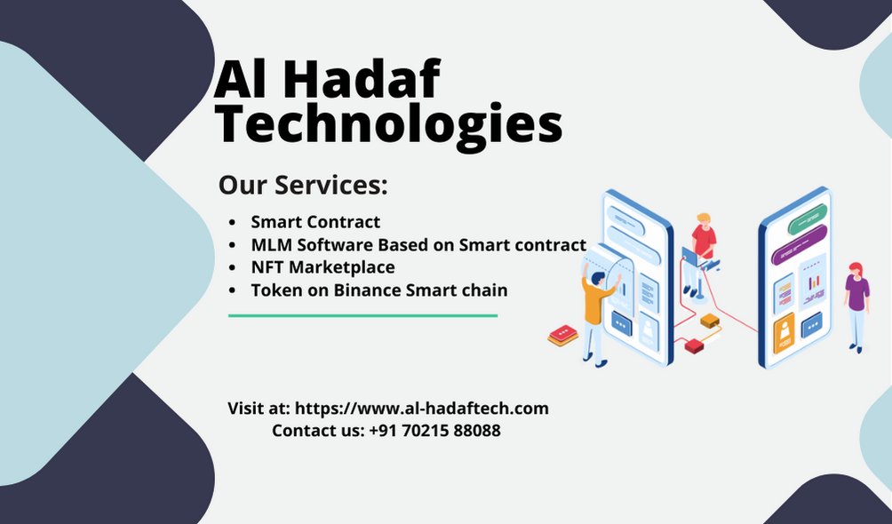 ALHADAFTECHNOL1's tweet image. Al-hadaf is a MLM Software Development Company in Delhi NCR, and usually understands your mlm module requirements and develops multi level marketing software according to the requirements. 

al-hadaftech.com/dapp-developme…

#ETH #Solana #Cardano #BSC #Avalanch #Fantom #Polygon #Tron