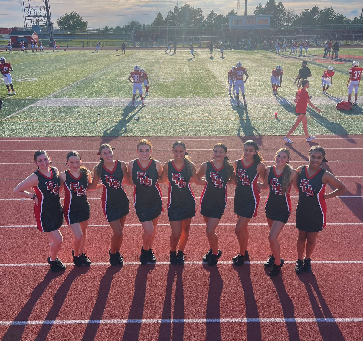 PortageHSDance's tweet photo. We had such a great time at the first football game of the season!  Congrats to @PHS_IndianFB for the win on Senior Night!  We can’t wait for our next football game next Friday night! ❤️ https://t.co/xD12wSPx54