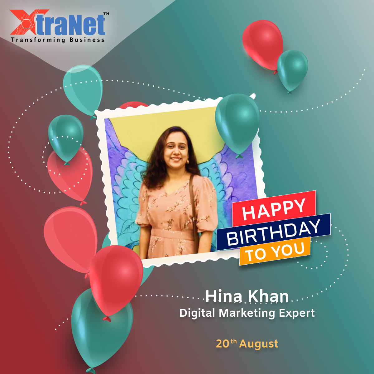 xtranetindia's tweet photo. Wishing you the best on your birthday and everything good in the year ahead.
Team #XtraNet wishes a very happy birthday to our Digital Marketing Expert – Hina Khan
#birthdaywishes #birthday #wishes #XtraNet #happybirthday #xtranetindia #LifeAtXtraNetIndia #bhopal #bhfyp https://t.co/IewYoWjgNO