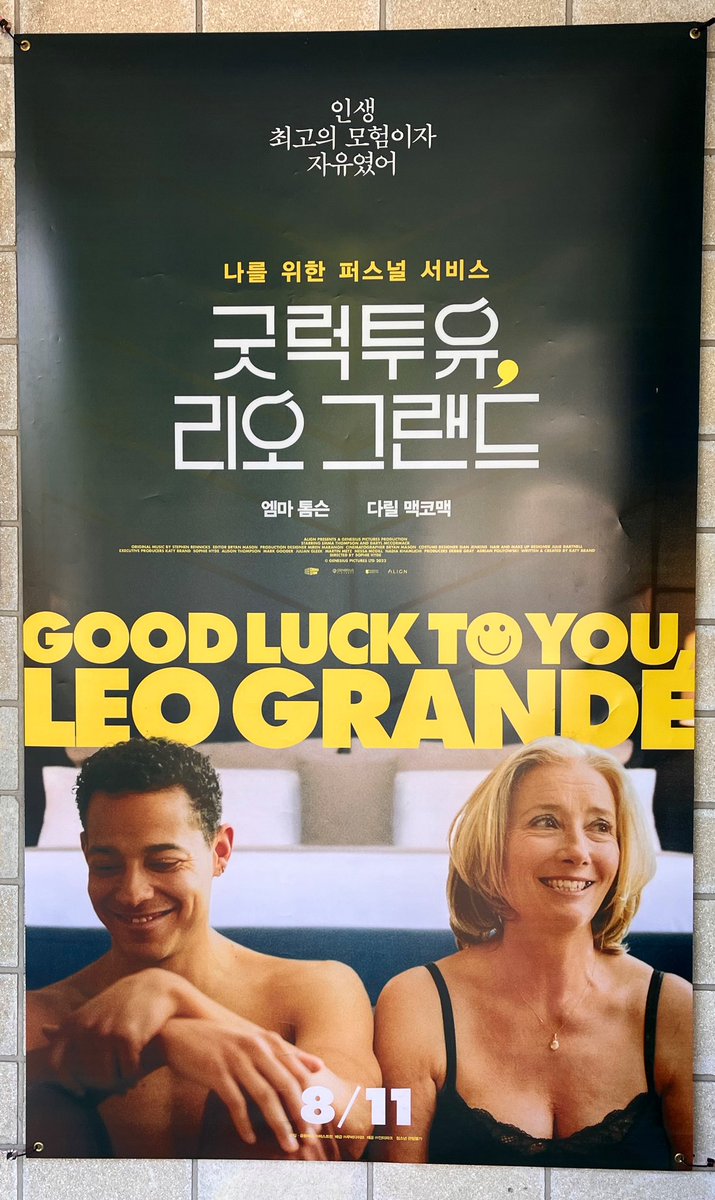 Korean theatrical poster for 굿럭투유, 리오 그랜드 (Good Luck to You, Leo Grande) starring the very handsome @DarylMcCormack or should I say 다릴 맥코맥 :)