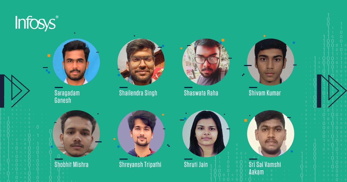 Infosys's tweet photo. Congratulations to the finalists of #HackWithInfy2022, India! Presenting the 5th set of Top 116 #coders who will now participate in the Grand Finale from August 26 - 29, 2022. #ForwardWithInfosys @saragadamGane17 @Shailen60283021 @shivamgoel008 @itsshreyanshh @SaivamshiAakam https://t.co/5FCpWweUqS