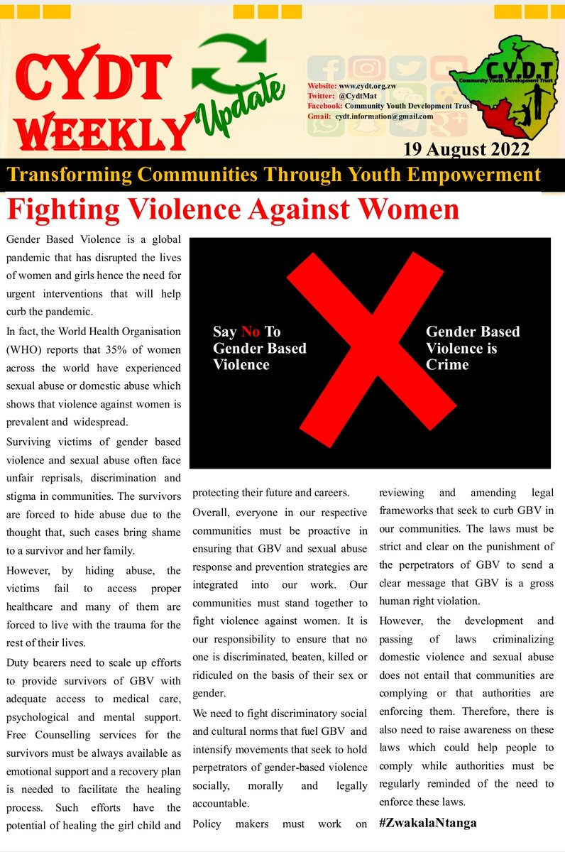 Lets stand together in fighting violence against women-:Our weekly update,Have a blessed weekend💃💃 <a href="/MatoboYouth/">Matobo Youth Development Initiative</a> <a href="/CurateGwanda/">Curate Gwanda</a> <a href="/mr_gwanda/">James of Gwanda</a> <a href="/hivosrosa/">Hivos Southern Africa</a> @Ibutholobukhosi <a href="/MatSouth_Live/">MatSouth updates</a> <a href="/AmakhosikaziFM/">©Amakhosikazi Media Southern Africa (AMSA)</a> <a href="/mamtheomhle/">Mabong</a> <a href="/Leaderzaba1/">Leader zaba</a>