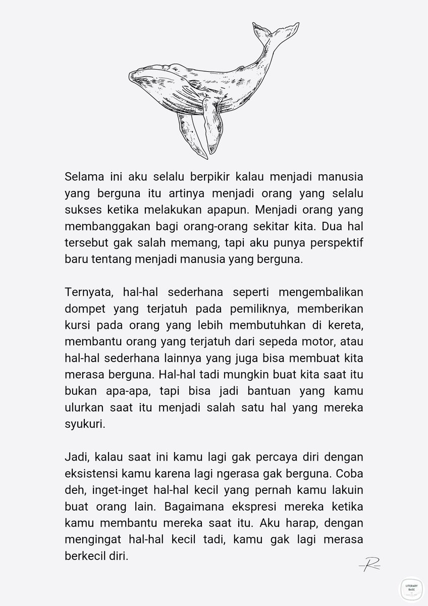 literarybase's tweet photo. Karya | Jadi, jangan merasa berkecil diri lagi, ya! https://t.co/om5lqZm29O