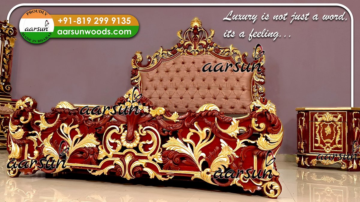 AarsunWoods's tweet photo. https://t.co/BUsnLcVIqB
Luxury is not just a word, its a feeling and a lifestyle.
Truly Luxurious Bedroom Set by Aarsun

Share your requirements at +91-8192999135 (Call/WhatsApp) and witness dreams transforming into reality...
#design #handmade #Luxury #aarsun https://t.co/78Dc9GDkfk