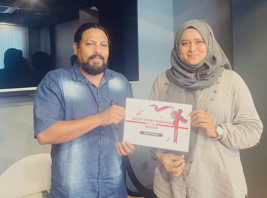 Raajje_tvPR's tweet image. Best performer of the week 
#CreativeDepartment - Ahmed Siraj |@Raajje_tv
