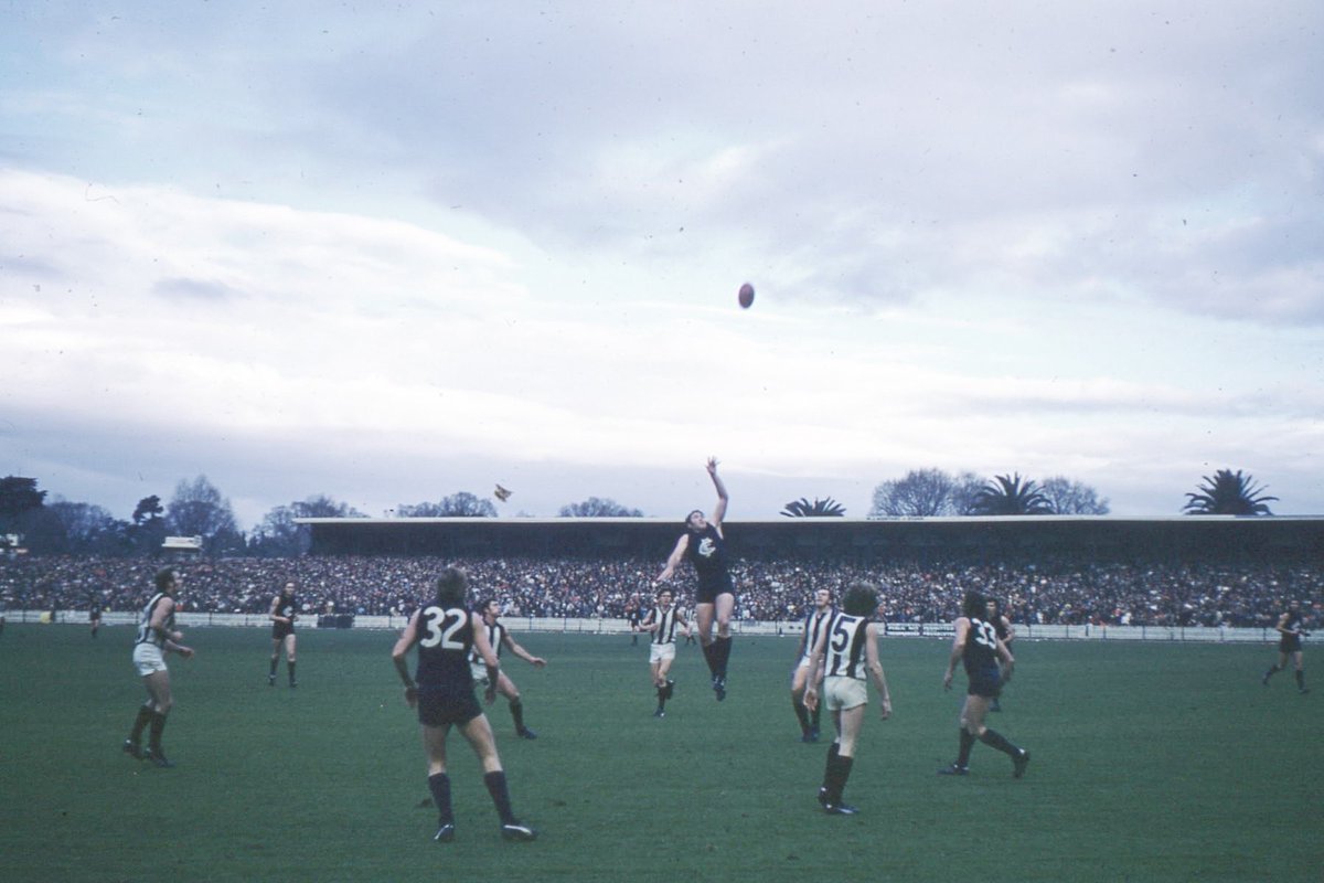 tony_debolfo's tweet photo. July 1 1972, Carlton v Collingwood, Princes Park. Big Nick in total control. Behind him is John Greening, who would be cruelly felled at Moorabbin on July 8.
See more of what I consider amongst the best panoramic images of PP, from the lens of Paul Brush.
https://t.co/6vtOt7SEsa https://t.co/Qn282RCsyZ
