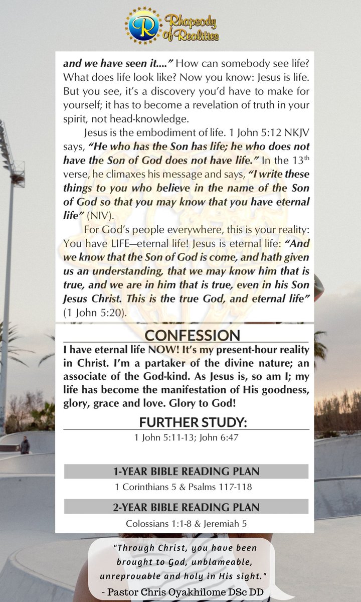 festobini's tweet photo. Give Your Day A Lift With Today's Rhapsody Of Realities Devotional By Pastor Chris Oyakhilome, PhD
#RhapsodyOfRealities
#LifeManifested
#PastorChris
#7000LanguagesStillCounting
#ReachOutWorldWithPastorChris https://t.co/sB1Xnx1Swc