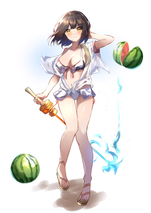 水着セイナ!#パズドラ #パズドライラスト 
