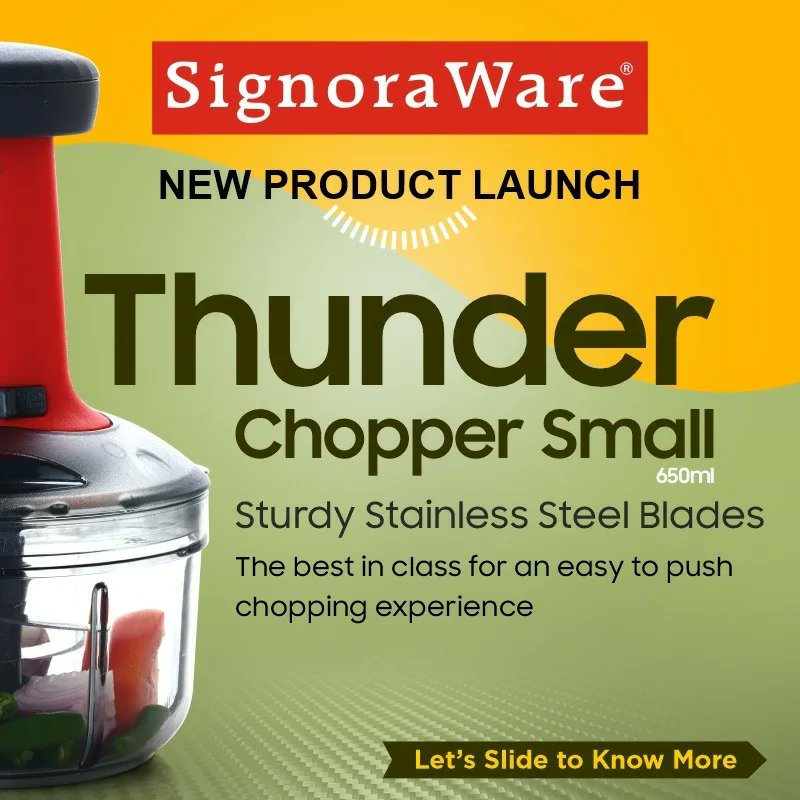 SignoraWare's tweet photo. Thunder Chopper Small for lightning chopping experience 

#signoraware #thunderchopper #thunderchoppersmall #plasticchopper #chop #handchopper #pushdownchopper #safe #quickchopping #vegetables #fruits #kitchentools #fastchopper https://t.co/L17NYJTGDW