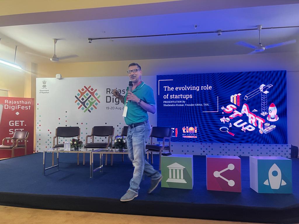 tioltkf's tweet photo. Mr Shailendra Kumar, Chairman TIOL Knowledge Foundation addressing the gathering at Rajasthan Digifest 2022.
#Startups #RajasthanDigifest2022 https://t.co/D9RY8KOCdt