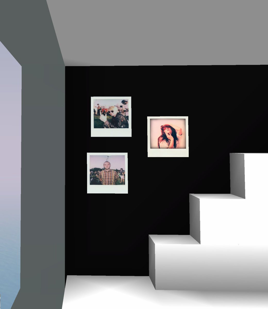 seanbonner's tweet photo. Loop back to the stairs and you'll see polaroids by @RyanScafuro &amp; @phenmas. Punks, friends, familiars. This snapshots are comforting and friendly in a way that only weirdos and outsiders can understand, when you cross paths with someone else who gets it. 27/ https://t.co/MP1dVSGlSu