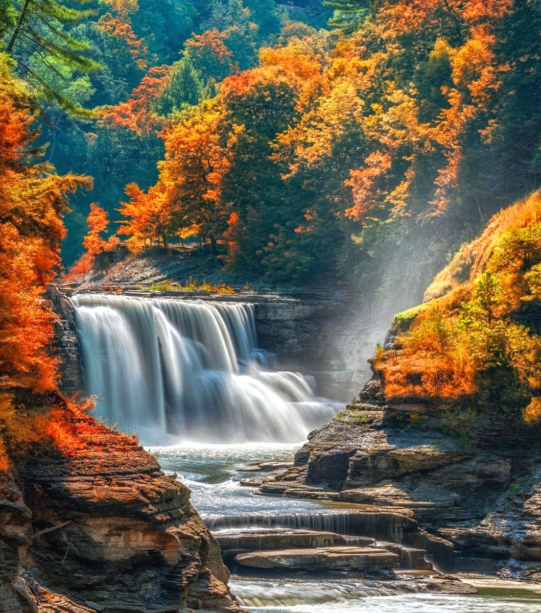 Beautiful Autumn Waterfall