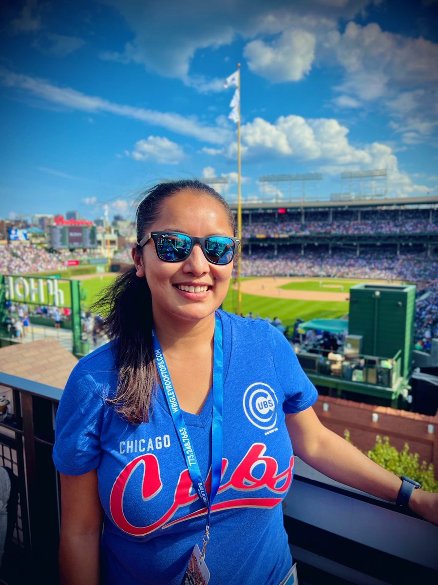 ashrestha's tweet photo. Went to my first @Cubs ⚾️ game to celebrate 11-years in #Chicago! What an absolutely amazing experience 🤩#CubsVsBrewers #WrigleyRooftops https://t.co/VWqcGcIydt