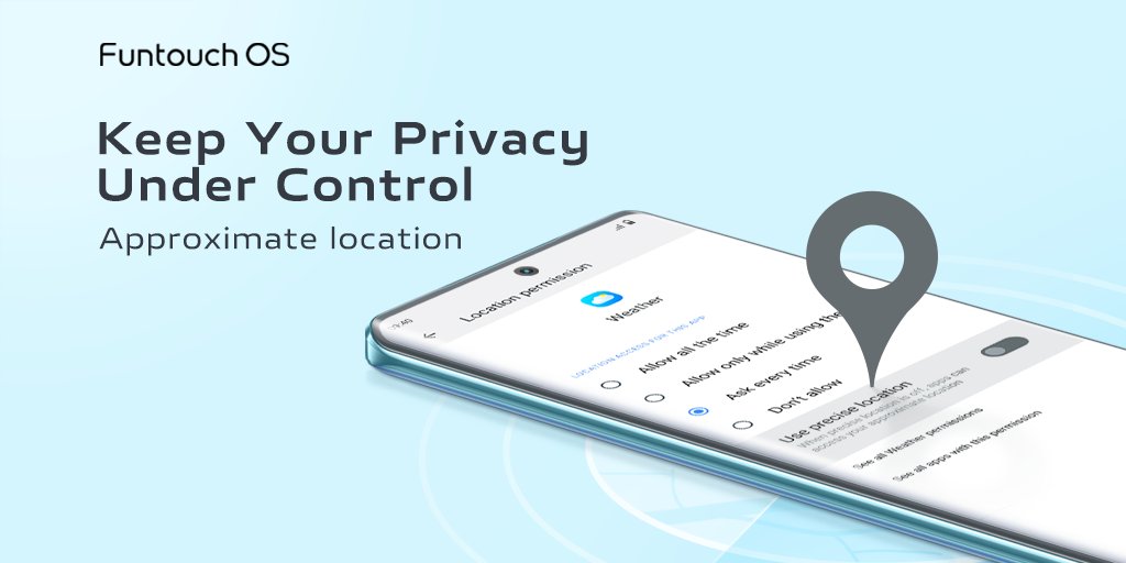 OriginOS_Global's tweet photo. It’s YOU that Control your information of location.
Enable #ApproximateLocation for those apps which don’t need to know your precise location.
Know more: https://t.co/Sr0tew2Nw9
📍Simply #RT & reply to win!
🎁 Theme Redeem Code: 3 random winners! https://t.co/GFohL2BFAM