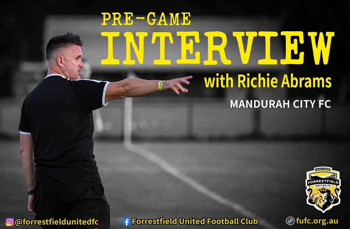ForrestfieldC's tweet photo. Hear Head Coach Richie Abrams speak about todays game against Mandurah City! 

https://t.co/6ON7N4DYNn

🟡⚫️🟡⚫️ #oneforrie 🟡⚫️🟡⚫️ https://t.co/YyKS14mMMW