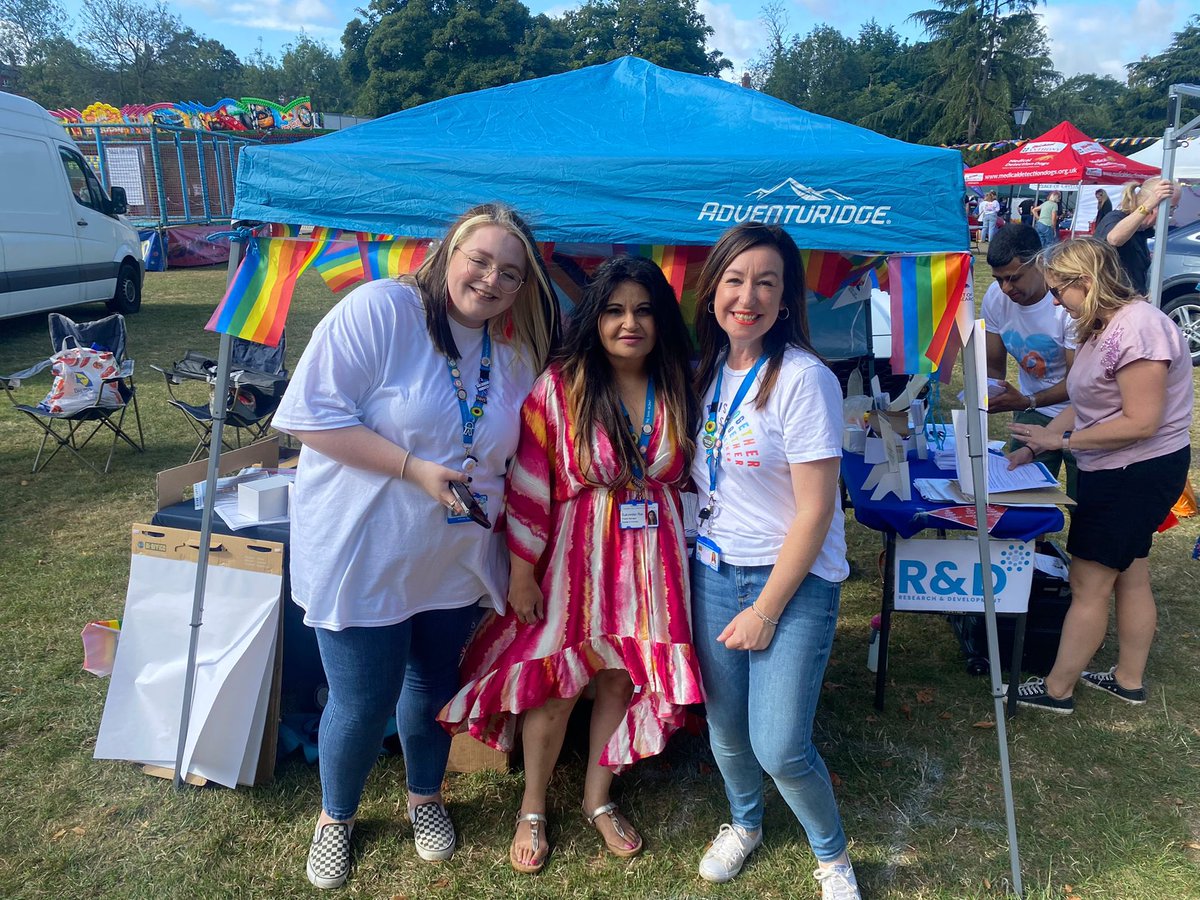 Stall all set up come and talk to #TeamUHCW @WarksPride @UHCW_Equality @nhsuhcw @UHCW_RandD @donnamgriffiths @ZandraSutherla1 @AnnaKin2809 @EquipEquality1