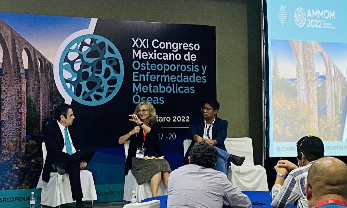 DrPatyJuarez's tweet photo. Beautiful talk and participation of Dr. McCabe in the @ammommx Asociación Mexicana de Metabolismo Óseo y Mineral. Thank you @CabeLaura for coming to México and sharing your expertise in microbiota and bone!!! 🦴🧡💯 https://t.co/IvKgJ8Tsjo