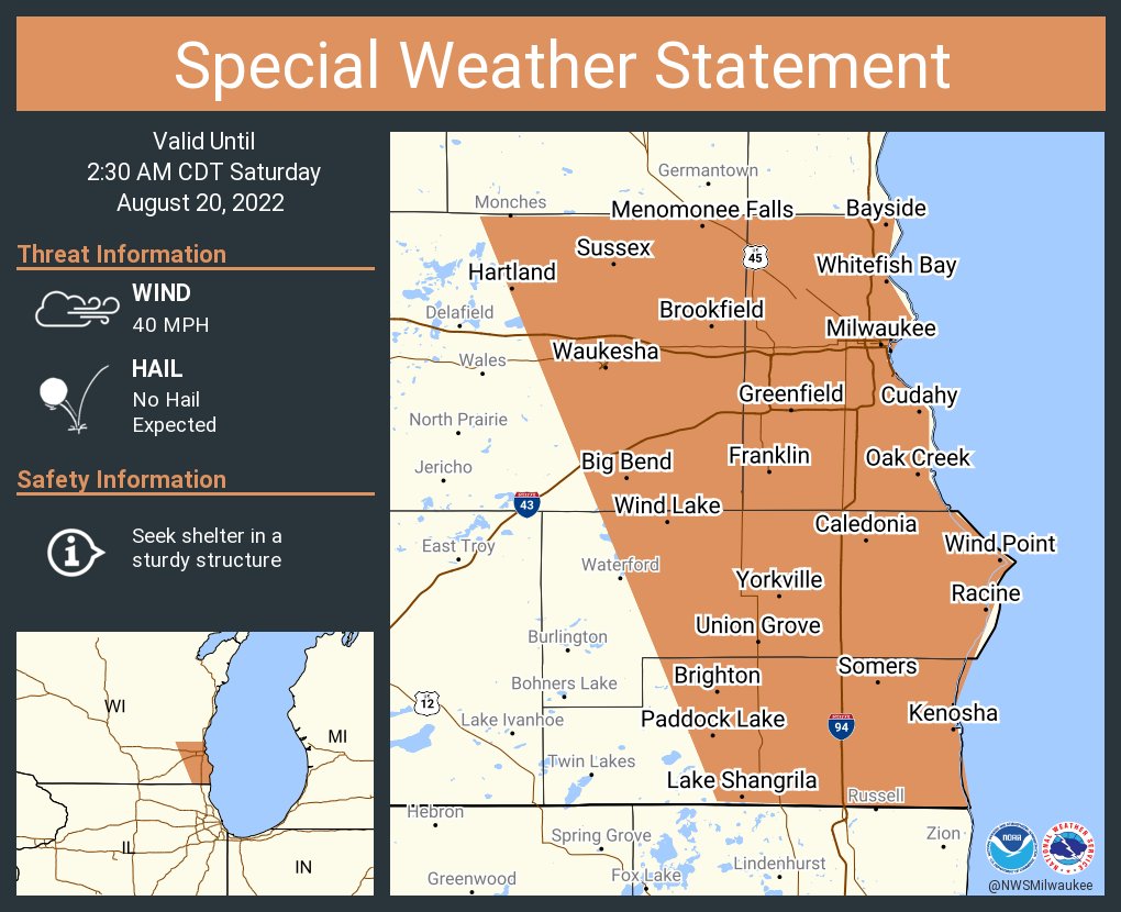 NWS Milwaukee on Twitter: "A special weather statement has been issued ...