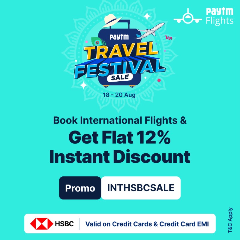PaytmCheckin's tweet photo. ⚠️Paytm Travel Festival Sale Ends TONIGHT!🕛
🤦‍♂️Please don't miss these phenomenal flight discounts!✈️
Hurry! Book your flight on Paytm now!🏃

#travelkaro #paytmkaro #savekaro 
@HSBC