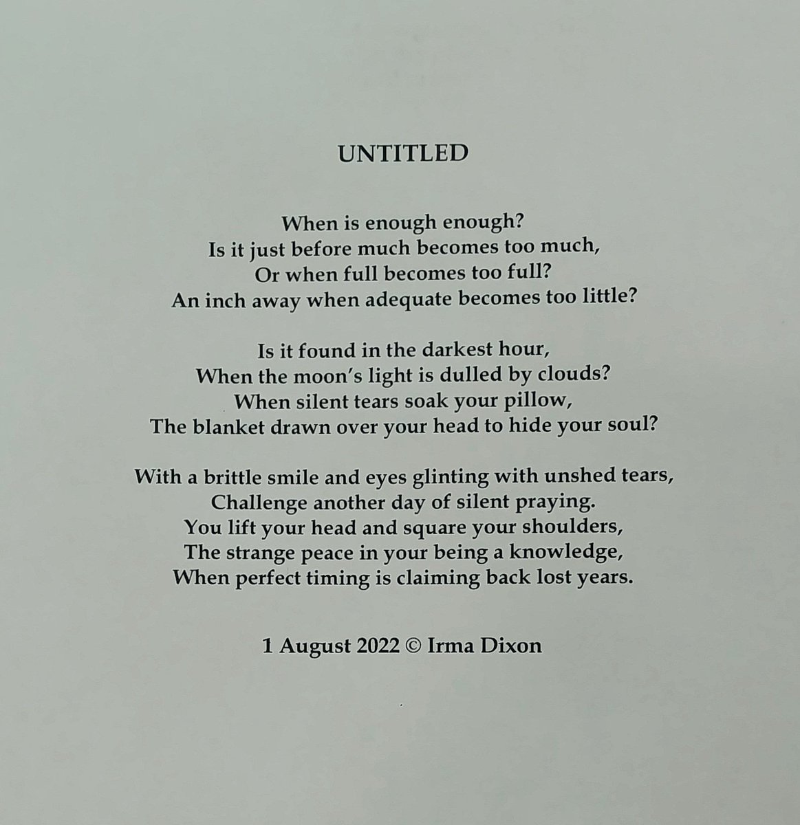 IrmaLouiseDixo1's tweet photo. One of my poems...shared.
#poetrycommunity #poetrylovers #poetry #poet 
Instagram @chevaillierdixon https://t.co/Jp1pnjqzM0