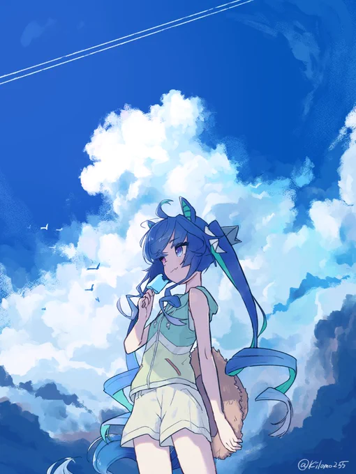 #夏休みはフォロワーさんが増えるらしい ウマ娘と青空をよく描きます! 