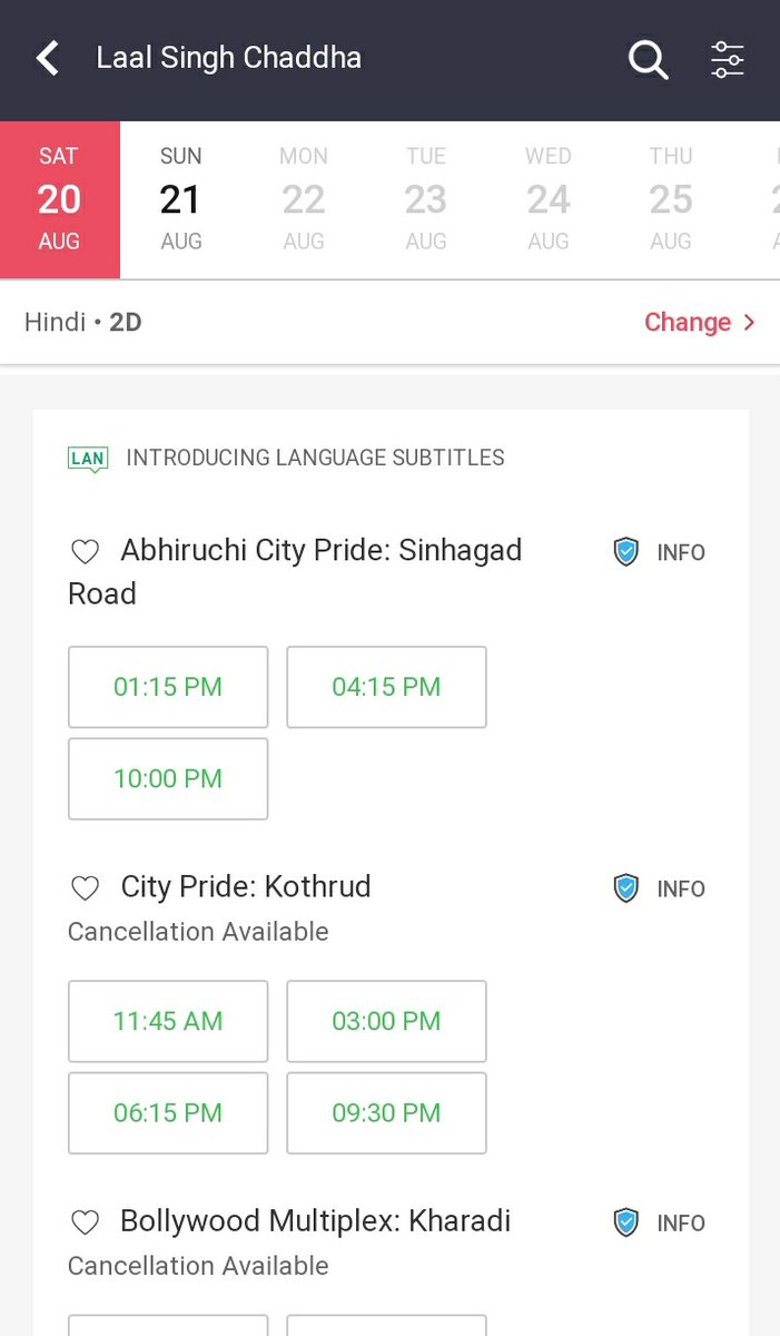 #BoycottLalSinghChaddha - a ground level reporting from #Pune Note number of shows as well.