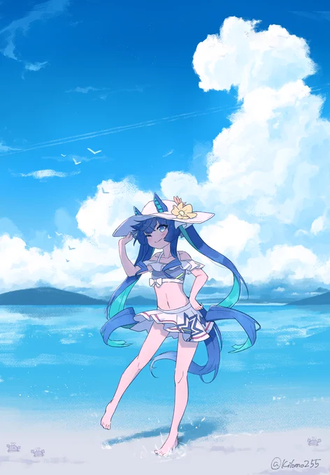 #夏休みはフォロワーさんが増えるらしい ウマ娘と青空をよく描きます! 