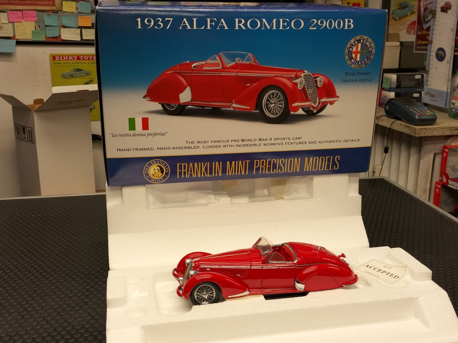 FRANKLIN MINT 1937 ALFA ROMEO 2900B CONVERTIBLE CAR 1:24