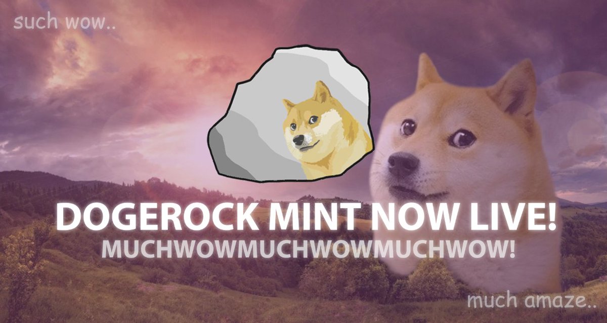 much wow..

🐶@DogeRock is the first #Dogechain derivative of the famous #EtherRock - now available for mint on dogerock.com 🚀

Telegram 👉 t.me/weliketherock