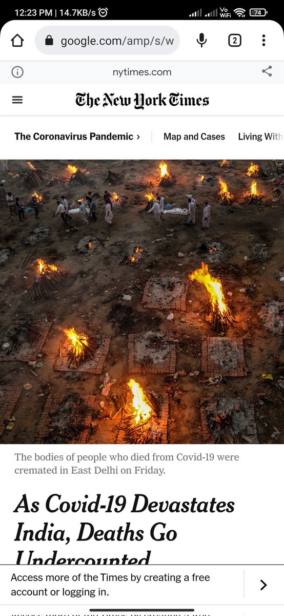 VG_nsit's tweet photo. @ExSecular New york times article clearly clarifies this photo of being east Delhi Crematorium... Hadd hai jhooth bolne ki https://t.co/dDDahCGyy2