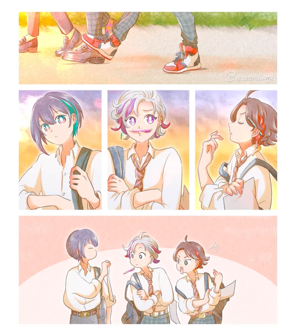 あつい夏が終わる #にじさんじアルプススタンド #絵スコート #さ絵ぐさ #灰画 
