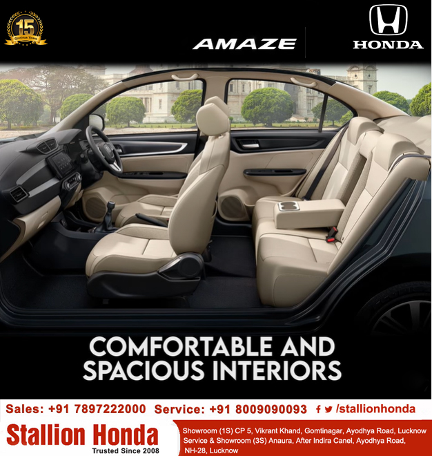 stallionhonda's tweet photo. #HondaCarIndia #HondaAmaze #comfertable #Spaciousinteriors https://t.co/0cER1yyKVg