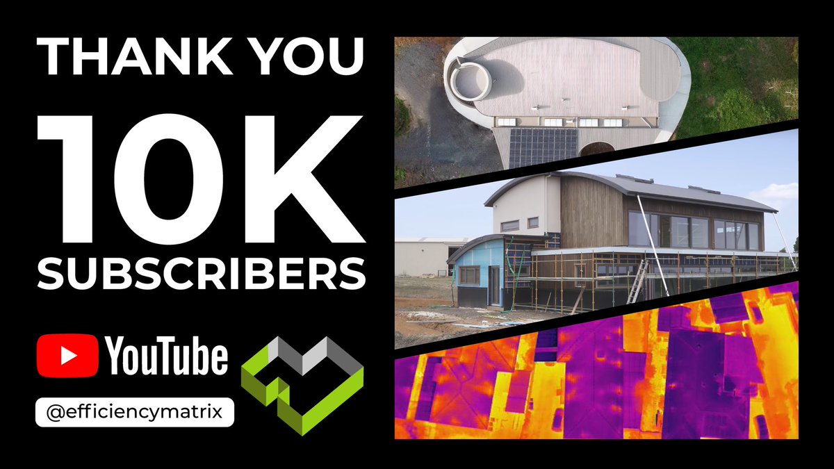 efmatrix's tweet photo. The Efficiency Matrix YouTube channel crossed 10k subs!  More and more people are getting onto the building performance bandwagon! #10kcreator https://t.co/XXPITyE2W0 https://t.co/9Yhxe757Ff