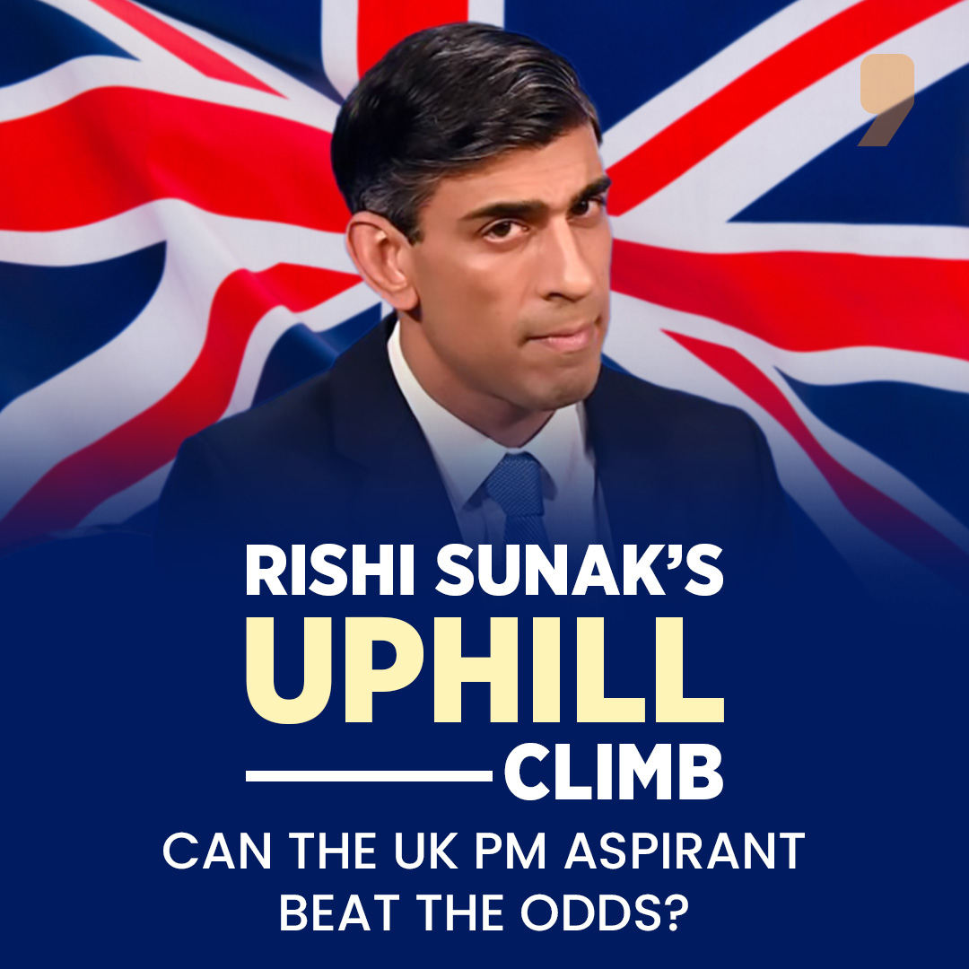 #UKPM race | <a href="/RishiSunak/">Rishi Sunak</a> faces a stiff battle against #LizTruss in the race for the top job. We recount his journey and challenges. bit.ly/3QYrjZk <a href="/WilliamJHague/">William Hague</a> <a href="/rita_payne/">rita payne</a> <a href="/FarzanaBaduel/">Farzana Baduel</a> <a href="/dinesh_dhamija/">Dinesh Dhamija</a>  

Story by: <a href="/GeetsDee/">Geeta.dee News9 Plus</a>  
Download the app onelink.to/htmqpz